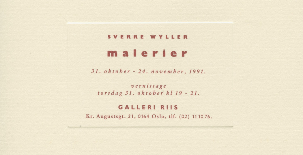 1991 exhibition announcement sverre wyller