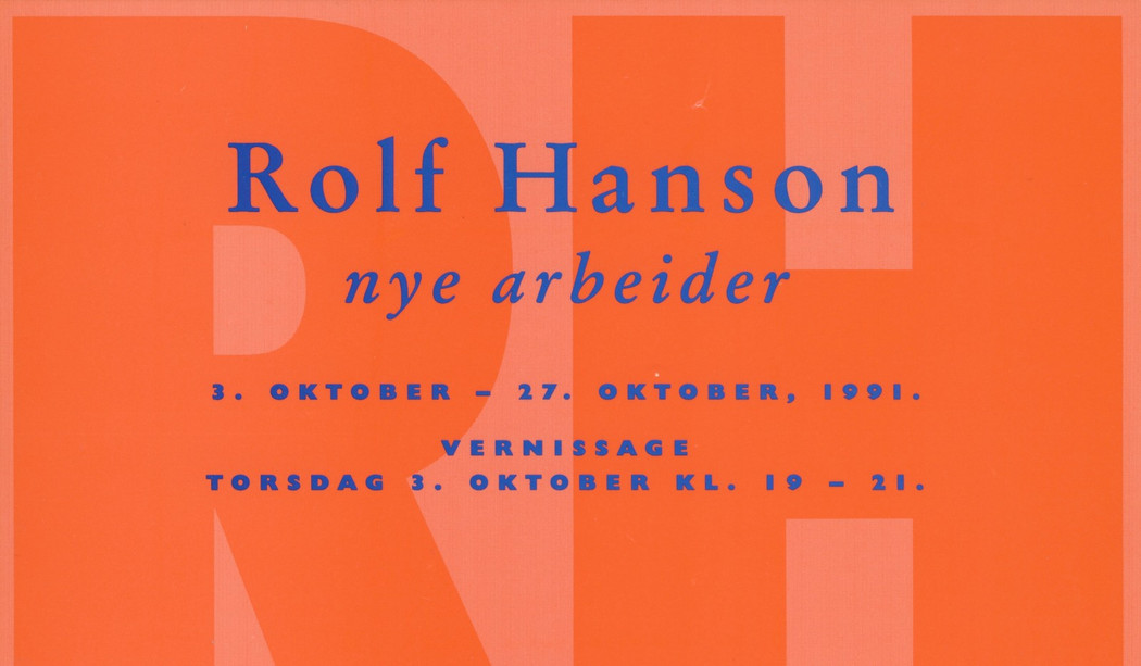 1991 exhibition announcement rolf hanson  new works