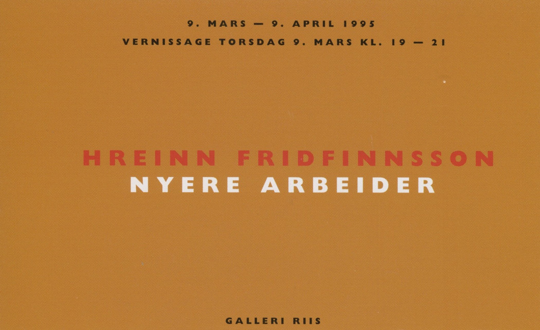 1995 exhibition announcement hreinn fridfinnson  nyere arbeider 1