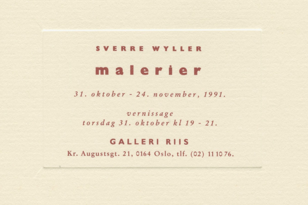 1991 exhibition announcement sverre wyller