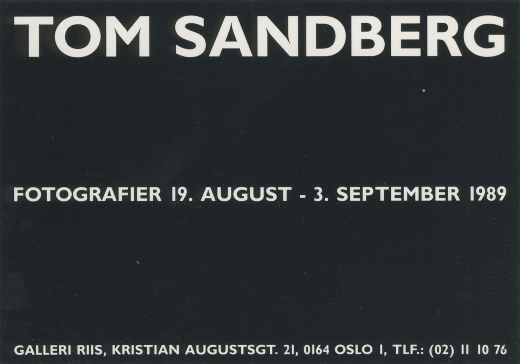 1989 exhibition announcement tom sandberg  photographs