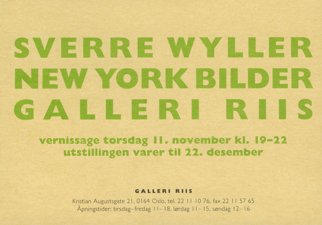 1993 exhibition announcement sverre wyller  new york series